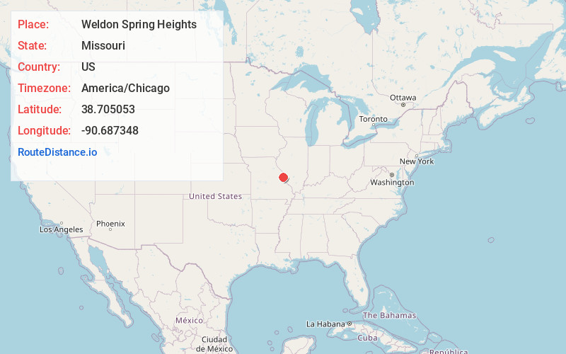 Map of Weldon Spring Heights