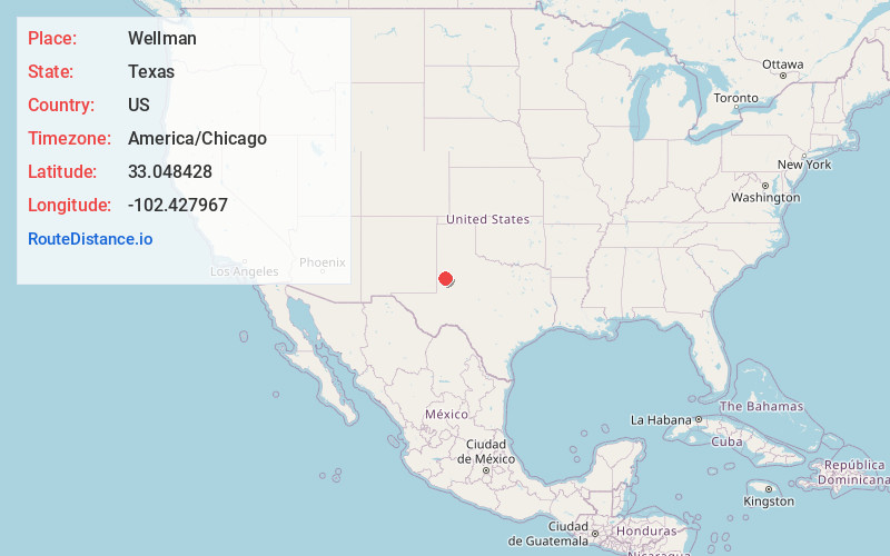 Map of Wellman