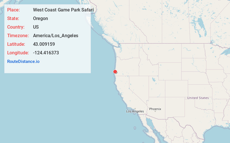 Map of West Coast Game Park Safari
