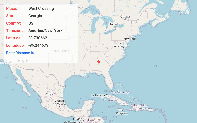 Map of West Crossing