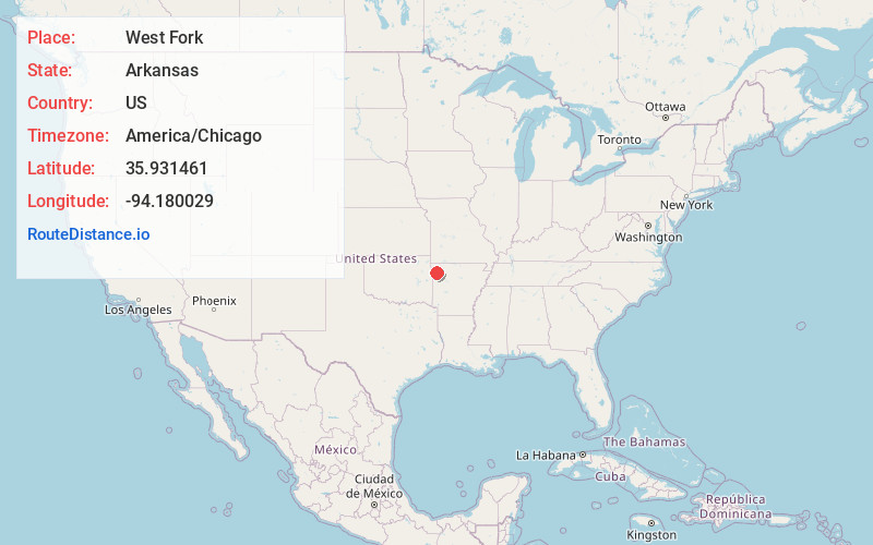 Map of West Fork