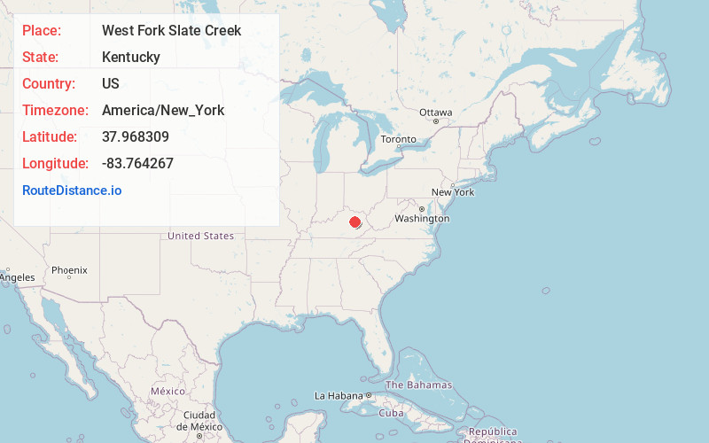 Map of West Fork Slate Creek