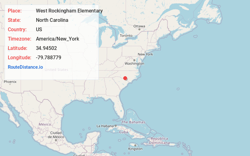 Map of West Rockingham Elementary