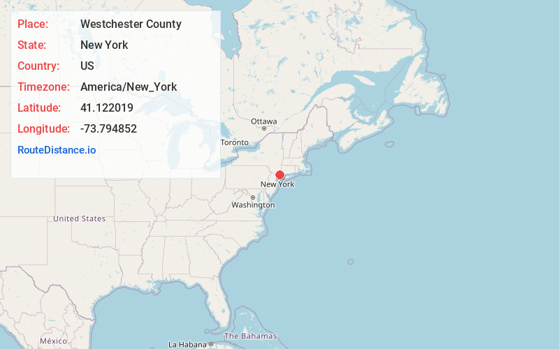 Map of Westchester County