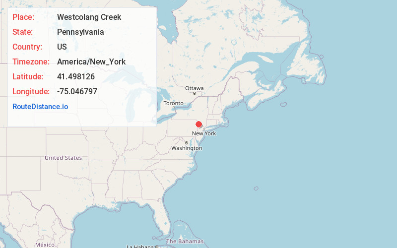 Map of Westcolang Creek
