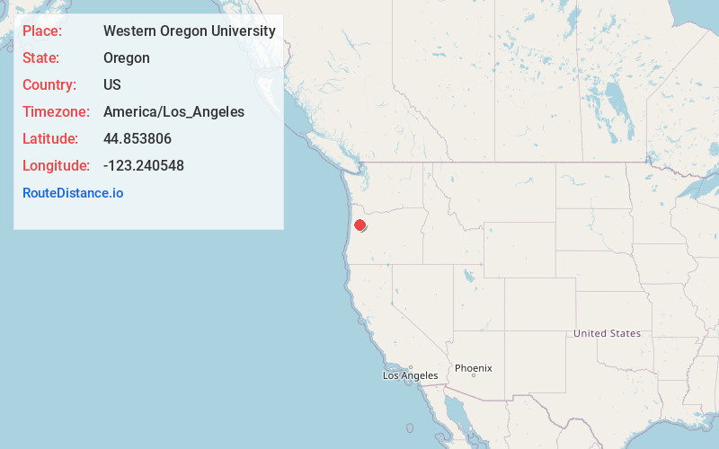 Map of Western Oregon University