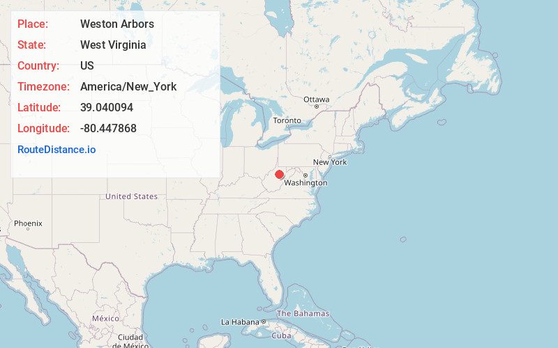 Map of Weston Arbors