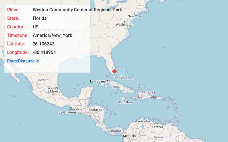Map of Weston Community Center at Regional Park