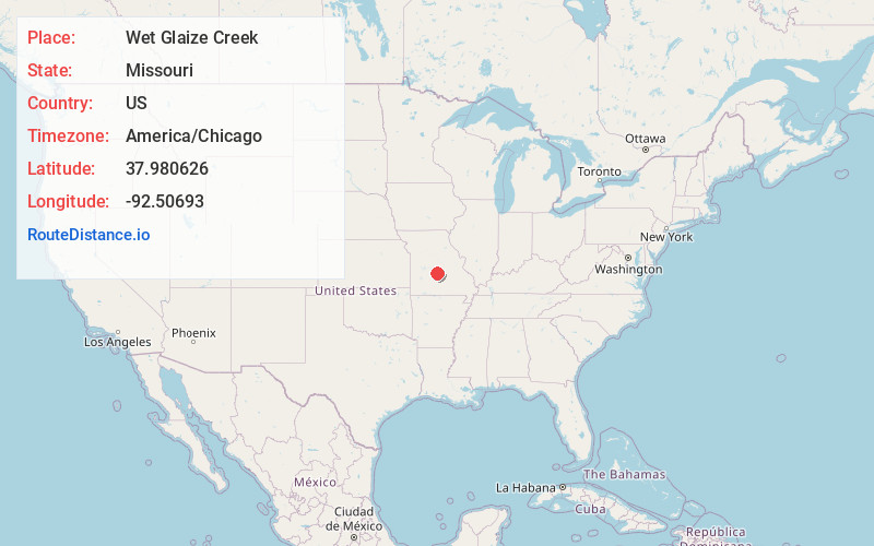 Map of Wet Glaize Creek