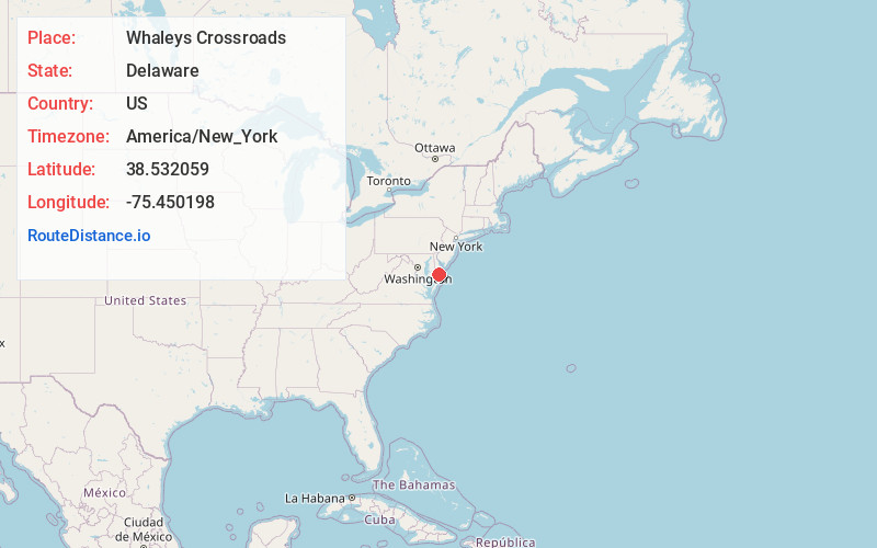 Map of Whaleys Crossroads