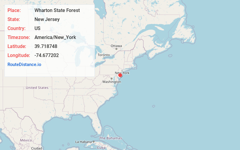 Map of Wharton State Forest