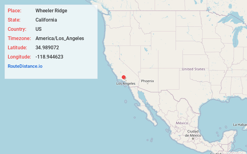 Map of Wheeler Ridge