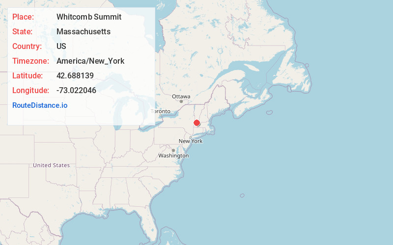 Map of Whitcomb Summit
