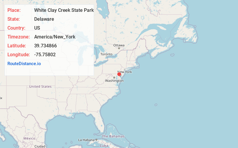 Map of White Clay Creek State Park