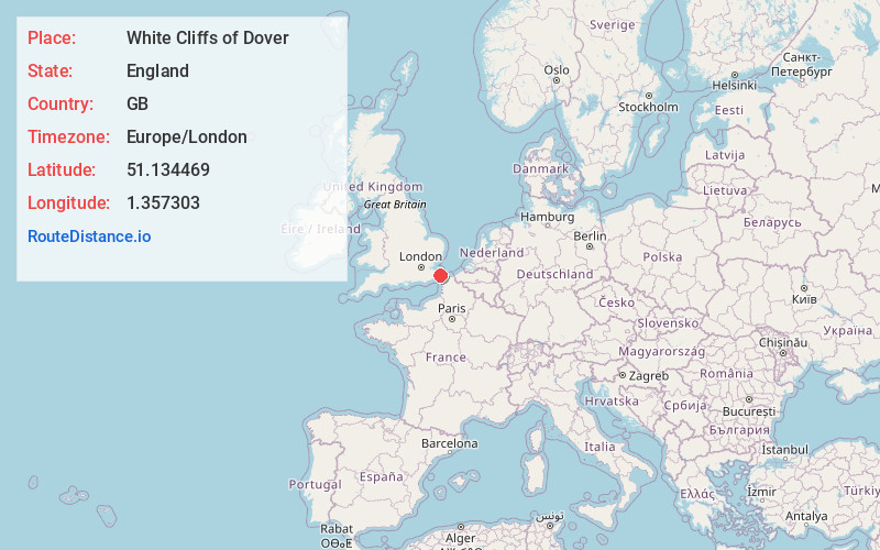 Map of White Cliffs of Dover
