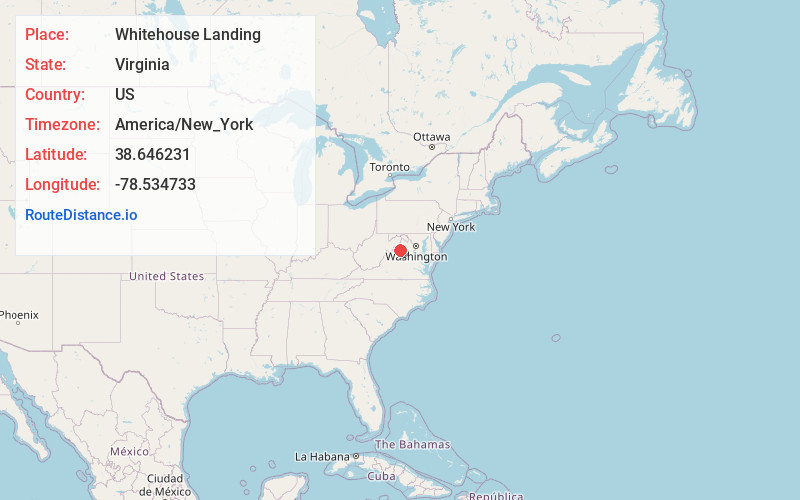 Map of Whitehouse Landing