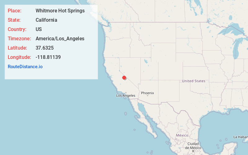 Map of Whitmore Hot Springs