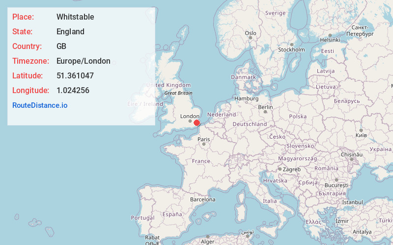 Map of Whitstable