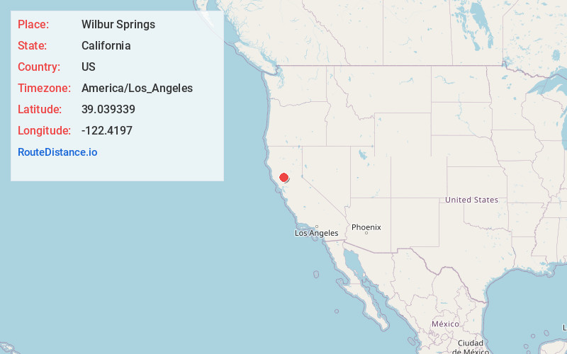 Map of Wilbur Springs