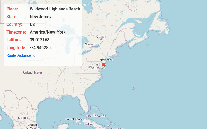 Map of Wildwood Highlands Beach