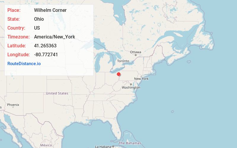 Map of Wilhelm Corner