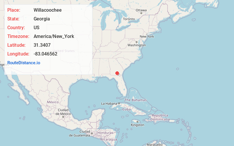 Map of Willacoochee