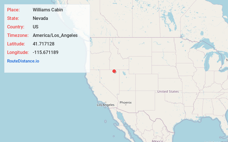 Map of Williams Cabin