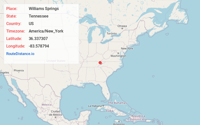 Map of Williams Springs