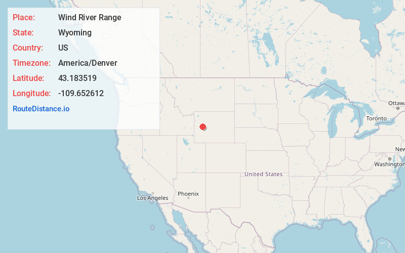 Map of Wind River Range