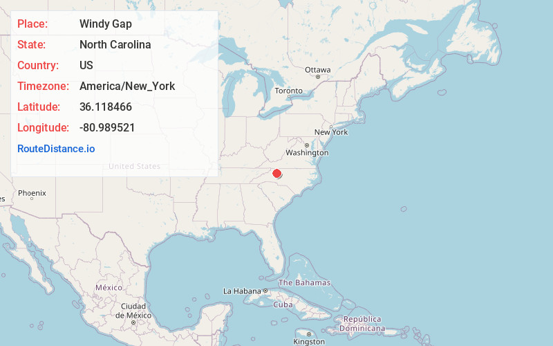 Map of Windy Gap