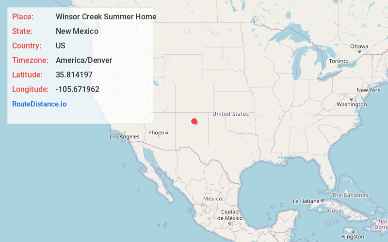 Map of Winsor Creek Summer Home