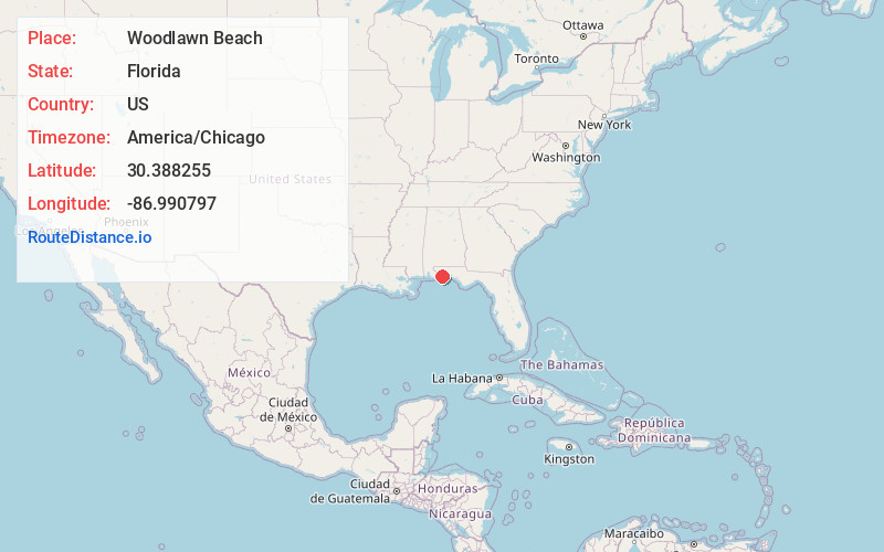 Map of Woodlawn Beach