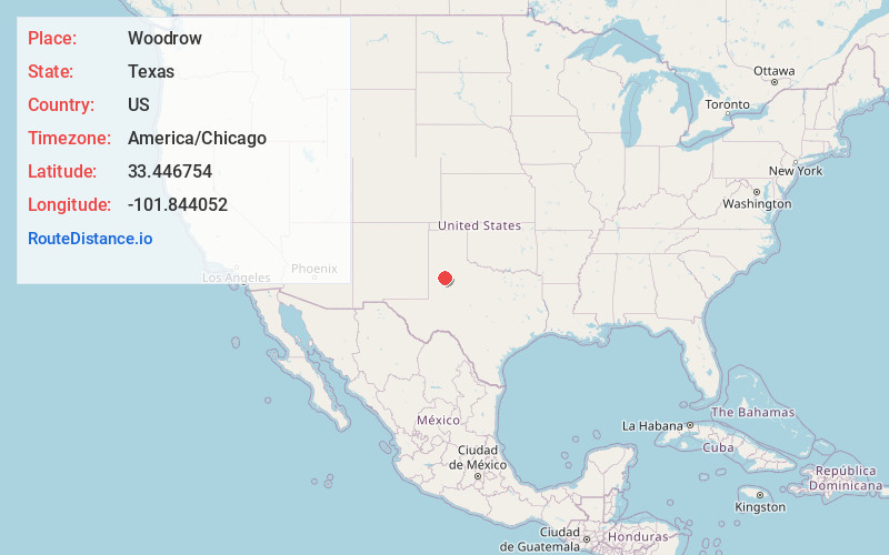Map of Woodrow