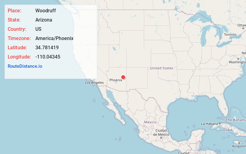 Map of Woodruff