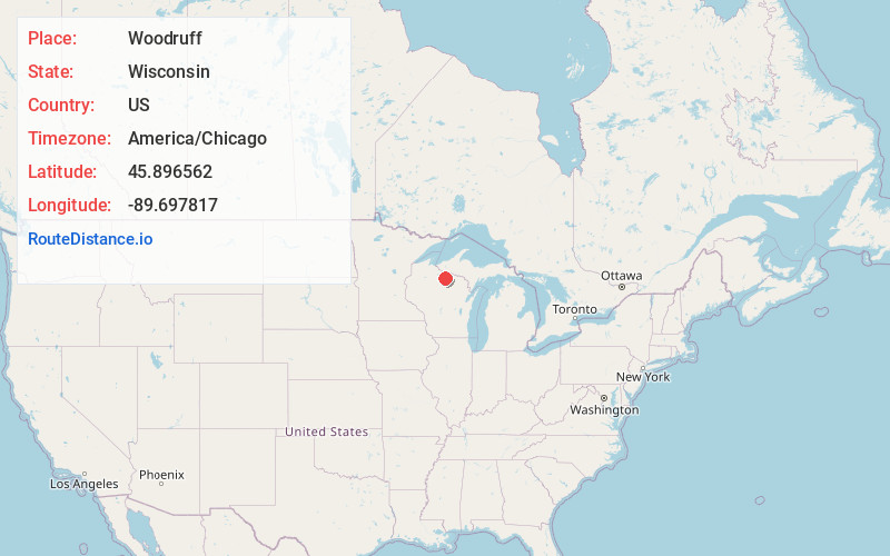 Map of Woodruff