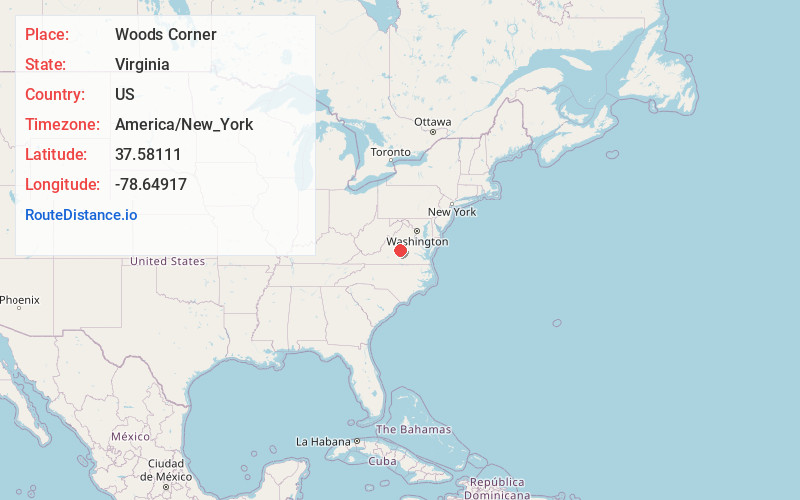 Map of Woods Corner