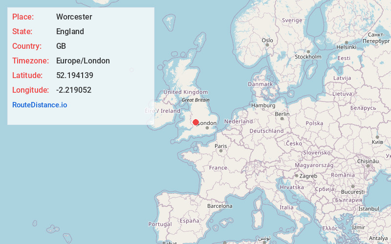 Map of Worcester