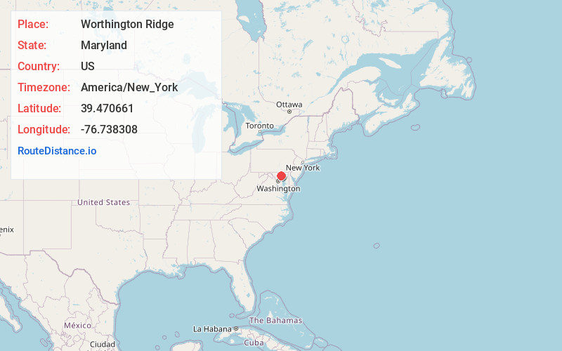 Map of Worthington Ridge