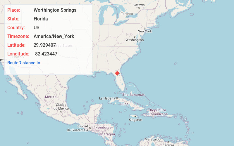 Map of Worthington Springs