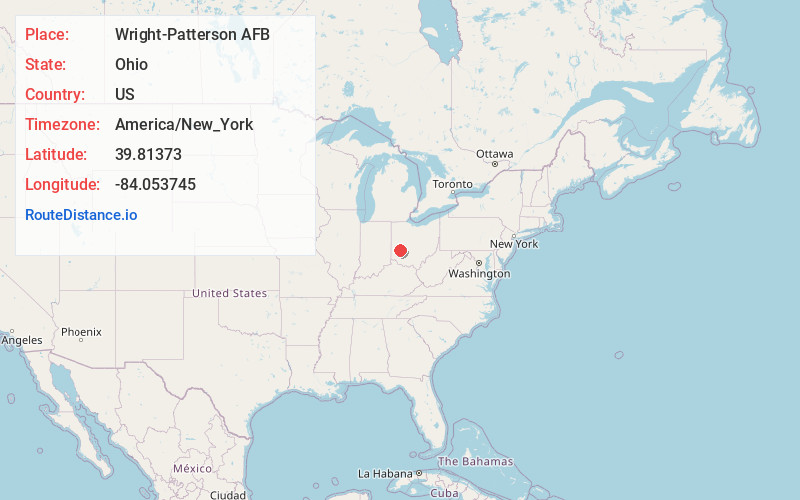 Map of Wright-Patterson AFB