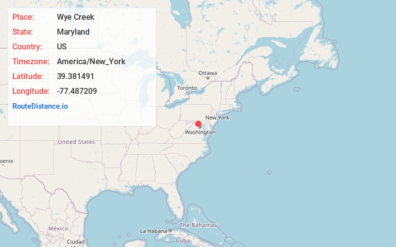 Map of Wye Creek