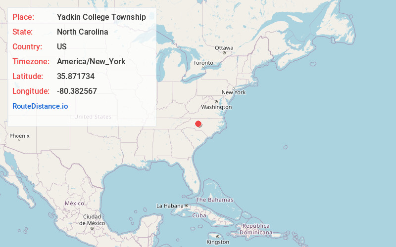Map of Yadkin College Township
