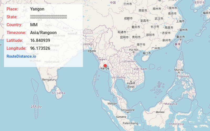 Map of Yangon