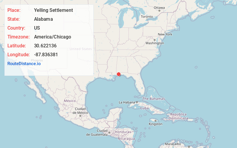 Map of Yelling Settlement