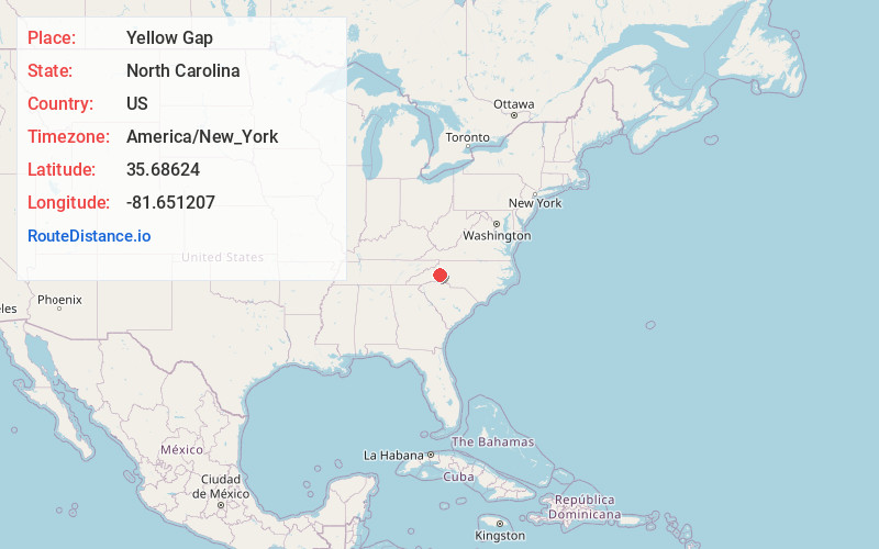 Map of Yellow Gap