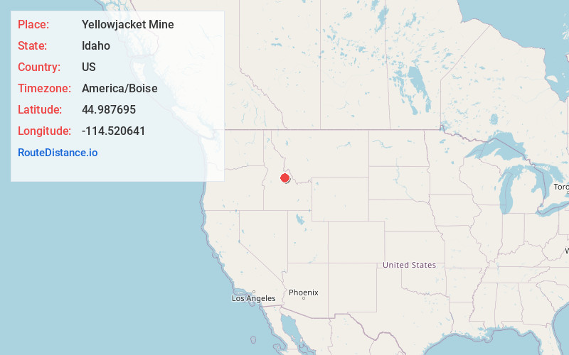 Map of Yellowjacket Mine