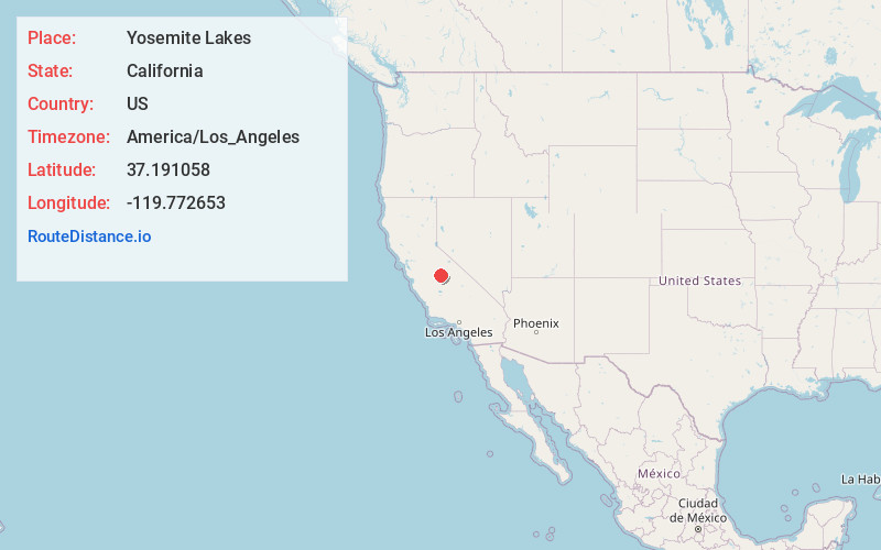 Map of Yosemite Lakes