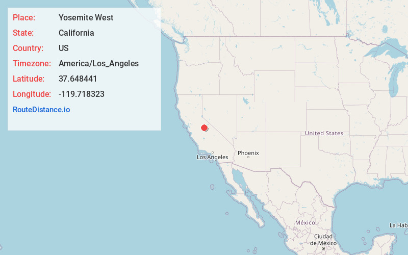 Map of Yosemite West