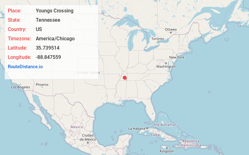 Map of Youngs Crossing