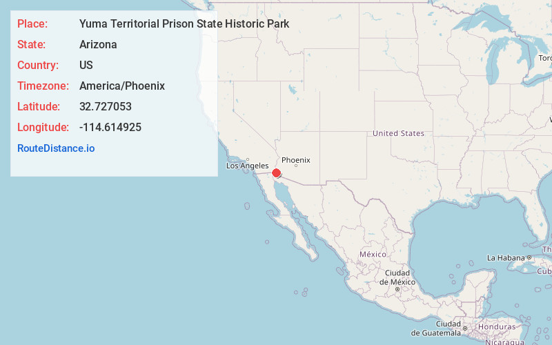 Map of Yuma Territorial Prison State Historic Park